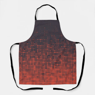 Oranje, modern, abstract halftoonpuntpatroon schort