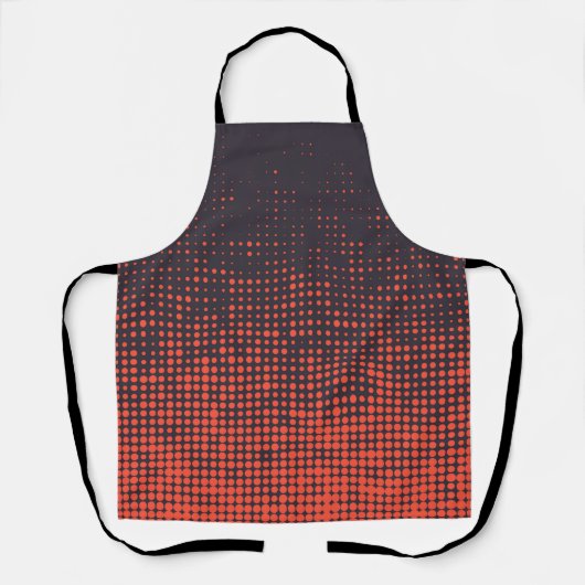 Oranje, modern, abstract halftoonpuntpatroon schort (Voorkant)