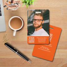 Oranje Modern Bedrijf Logo Employee Foto