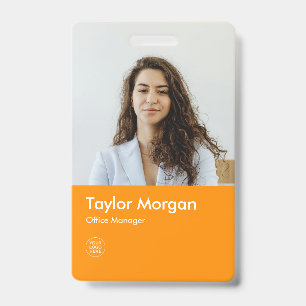 Oranje Modern Bedrijfsidentificatiekaart   Persone Badge