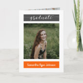 Oranje modern blok 5-Foto Afstuderen (Voorkant)