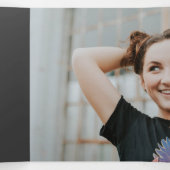 Oranje modern blok 5-Foto Afstuderen Drieluik Uitnodiging (Binnenkant midden)