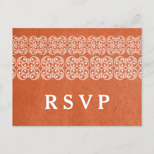 Oranje modern Bohemen RSVP-Briefkaart Uitnodiging Briefkaart