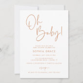 Oranje modern boho genderneutraal Baby shower Kaart (Voorkant)