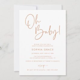 Oranje modern boho genderneutraal Baby shower Kaart