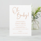 Oranje modern boho genderneutraal Baby shower Kaart (Staand voorkant)