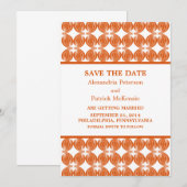 Oranje Modern Deco Save the Date Uitnodiging (Voorkant / Achterkant)