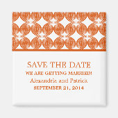 Oranje Modern Deco sparen de Magnet van de Datum (Voorkant)