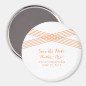 Oranje Modern Deco sparen de Magnet van de Datum (Voorkant / Achterkant)