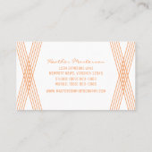 Oranje modern deco-Visitekaartje Visitekaartje (Achterkant)