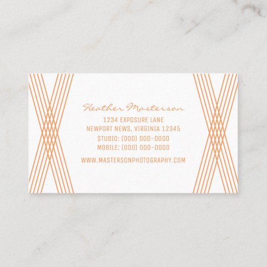 Oranje modern deco-Visitekaartje Visitekaartje (Achterkant)