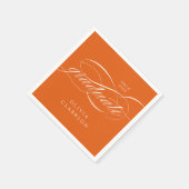 Oranje Modern Elegant Script Graduation Party Servet (Hoek)
