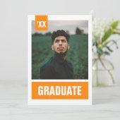 Oranje modern gestructureerd Afstuderen voor foto' Kaart (Staand voorkant)