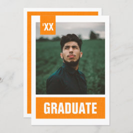 Oranje modern gestructureerd Afstuderen voor foto' Kaart
