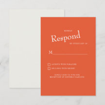 Oranje Modern Lettertype Witte Tekst Trouw RSVP