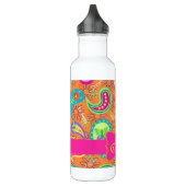 Oranje modern paisley Whimsy Pattern Waterfles (Links)