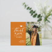 Oranje modern script - Eenvoudig Afstuderen - Hart Briefkaart (Staand voorkant)