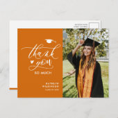 Oranje modern script - Eenvoudig Afstuderen - Hart Briefkaart (Voorkant / Achterkant)