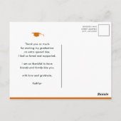 Oranje modern script - Eenvoudig Afstuderen - Hart Briefkaart (Achterkant)