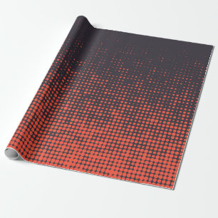 Oranje, modern, stedelijk halftone stippen ontwerp cadeaupapier