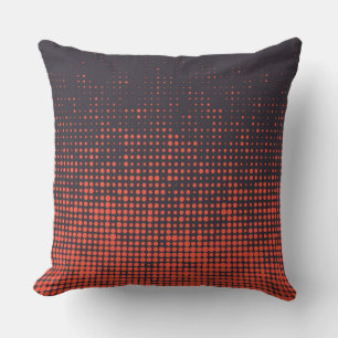 Oranje, modern, stedelijk halftone stippen ontwerp kussen