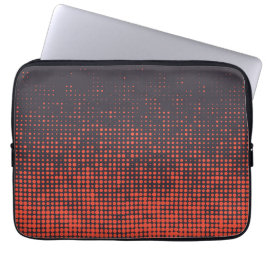 Oranje, modern, stedelijk halftone stippen ontwerp laptop sleeve