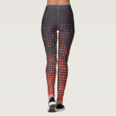 Oranje, modern, stedelijk halftone stippen ontwerp leggings (Achterkant)