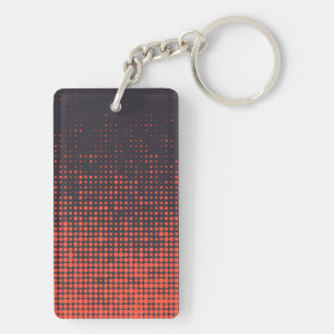 Oranje, modern, stedelijk halftone stippen ontwerp sleutelhanger