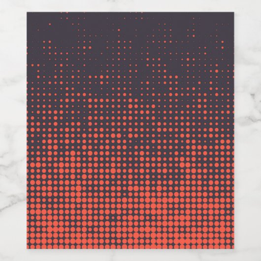 Oranje, modern, stedelijk halftone stippen ontwerp wijn etiket (Enkel label)