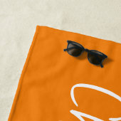 Oranje moderne aangepaste naam strandlaken (In situ)