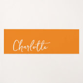 Oranje moderne aangepaste naam yogamat (Voorkant (horizontaal))