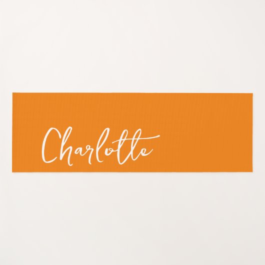 Oranje moderne aangepaste naam yogamat (Voorkant (horizontaal))