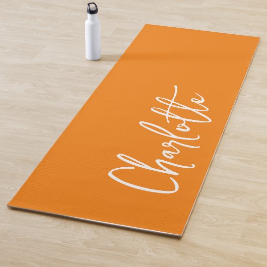 Oranje moderne aangepaste naam yogamat (In situ)