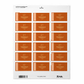 Oranje Moderne Afstudeer Verzendadres Etiket (Full Sheet)