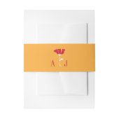 Oranje moderne bloemen bruiloft uitnodiging uitnodigingen wikkel (Voorkant Voorbeeld)