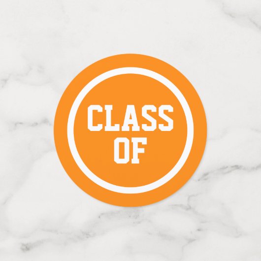 Oranje Moderne Circles Foto Afstuderen Confetti (Kleine voorkant)