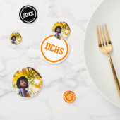 Oranje Moderne Circles Foto Afstuderen Confetti (Groep)