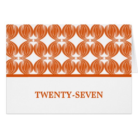 Oranje Moderne Deco Table Number Kaart (Voorkant Horizontaal)