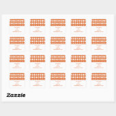 Oranje moderne deco-weddenschappen vierkante sticker (Vel)