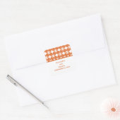 Oranje moderne deco-weddenschappen vierkante sticker (Envelop)