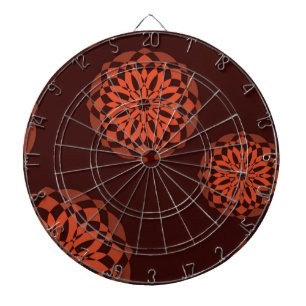 Oranje, moderne, decoratieve, geometrische bloemen dartbord