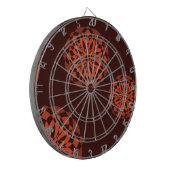 Oranje, moderne, decoratieve, geometrische bloemen dartbord (Voorkant Links)