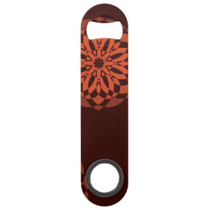 Oranje, moderne, decoratieve, geometrische bloemen speed flessenopener