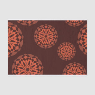 Oranje, moderne, decoratieve, geometrische bloemen tissuepapier