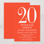 Oranje, moderne, eenvoudige Jubilea Kaart (Voorkant / Achterkant)