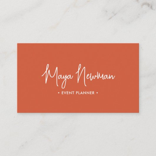 ORANJE moderne elegante minimale QR-code creatief Visitekaartje (Voorkant)