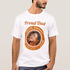 Oranje moderne foto trotse vader afstudeer T-shirt