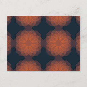Oranje, moderne geometrische bloemabstractie briefkaart
