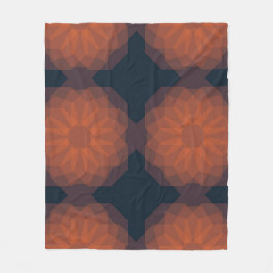 Oranje, moderne geometrische bloemabstractie fleece deken