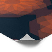 Oranje, moderne geometrische bloemabstractie poster (Hoek)
